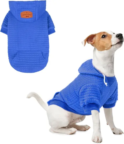 Miniatura 16 de BEAUTYZOO Sudadera con capucha para perro pequeño con bolsillos, ropa para perros pequeños y medianos, niño y niña, abrigos de algodón laminado tipo