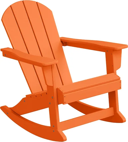 Miniatura 161 de WestinTrends Silla mecedora Malibu de poliéster para exterior/patio Adirondack, Negra
