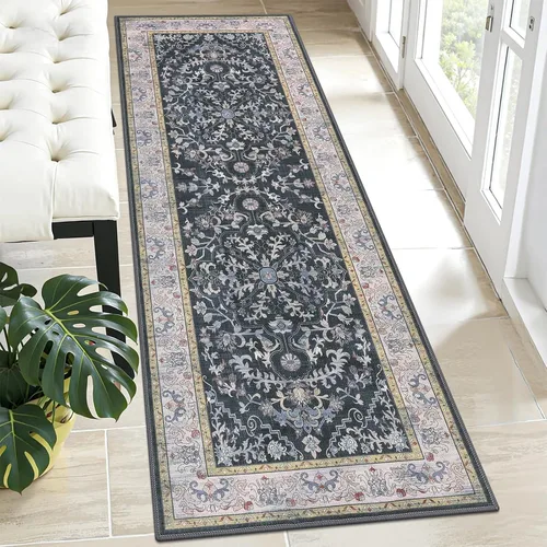 Miniatura 100 de U'Artlines Alfombra de Área Bohemia Lavable, 2x3 Pequeña Suave Antideslizante Vintage Felpudo para Puerta Frontal Interior Alfombra Verde