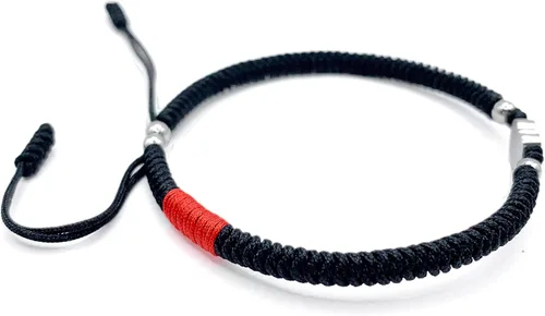 Miniatura 4 de LAMIBEE Initial Letter Bracelet, Protection and Lucky String Bracelet, Black Red Bracelet with Inspirational Card, Heart Link Bracelet for Men