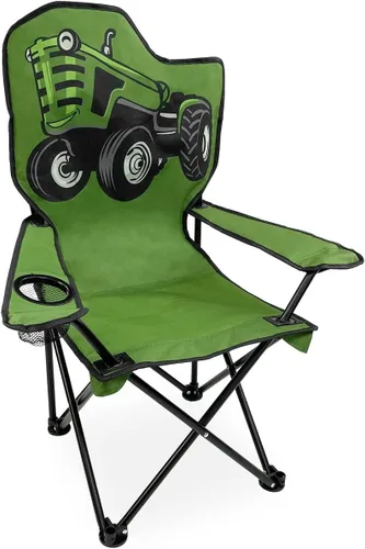 Black Sierra Silla de campamento para niños, asiento plegable para niños que soporta 150 libras, silla de césped portátil para exteriores, incluye
