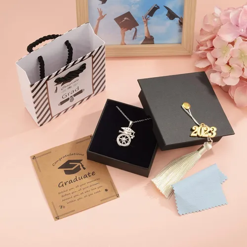 Miniatura 2 de Regalos de graduación 2023 de plata de ley S925 para escuela secundaria, brújula, regalo de graduación para niñas, mujeres, novia, amigas, hija