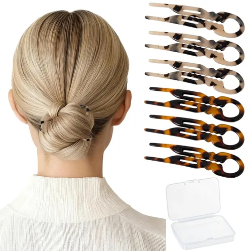 Miniatura 10 de Sunolga Horquillas francesas pequeñas de 2.83 pulgadas para mujer, 6 horquillas de pelo de prestigio para todo el cabello, forma curvada para un