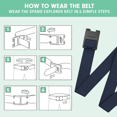 Miniatura 5 de Explorer Belt By Xpand - No-Show Invisible Elastic Belt w Slim Aluminum Buckle