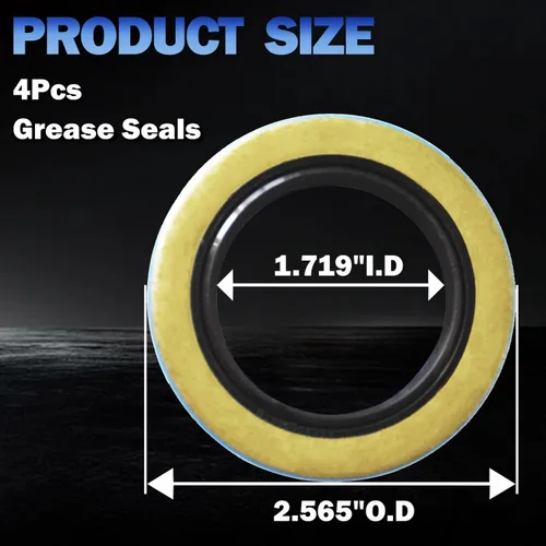 Miniatura 3 de Sellos de grasa de doble labio 1.719 pulgadas de diámetro interior x 2.565 pulgadas de diámetro exterior de repuesto 010-019-00 (10-19) o 171255TB