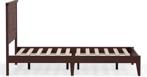 Miniatura 6 de Glenwillow Home Cama de plataforma de madera maciza estilo cabaña en tamaño matrimonial - Cereza clásica