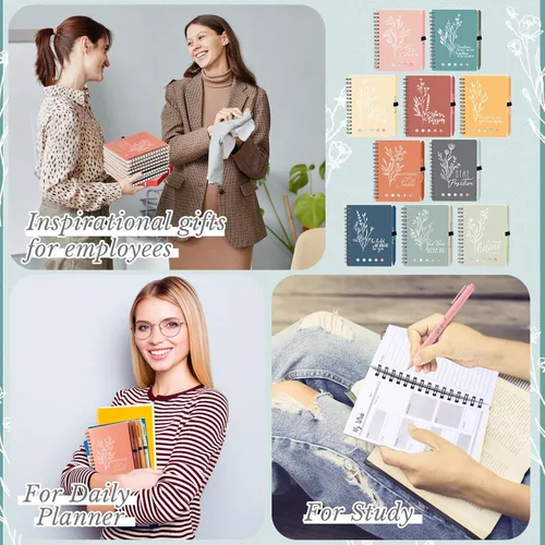 Miniatura 7 de Dispowreath 20 Sets/40 Pcs Employee Appreciation Gifts Bulk A6 Inspirational Journal with Ballpoint Pen Thank You Notebook Gifts for Employee