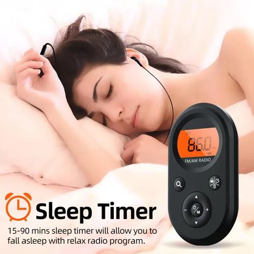 Miniatura 6 de Radio de bolsillo personal AM/FM portátil, radio transistor recargable con la mejor recepción, batería de larga duración, auriculares estéreo