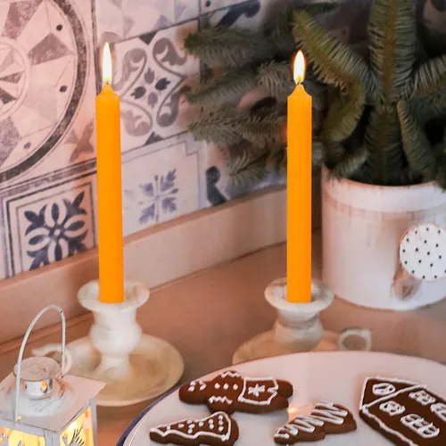 Miniatura 2 de Wrcevtor Juego de 4 velas cónicas de 8 pulgadas 7.5 horas de combustión limpia sin aroma, para bodas, fiestas, decoración del hogar y ocasiones