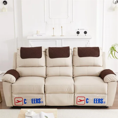 Miniatura 11 de 3 fundas reclinables, fundas de brazo de sherpa para silla reclinable con bolsillos de almacenamiento, funda para reposacabezas para silla