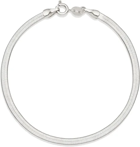Miniatura 3 de Tienda Essentials 14K Gold or Sterling Silver Plated Herringbone Chain Necklace