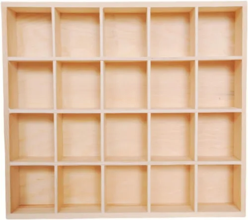 Miniatura 7 de 1 Pieza 13.4''x10.6''x2'' Caja de Divisor de Almacenamiento de Madera, Caja de Exhibición Organizadora, Bandeja de Exhibición, Soporte para Tablero