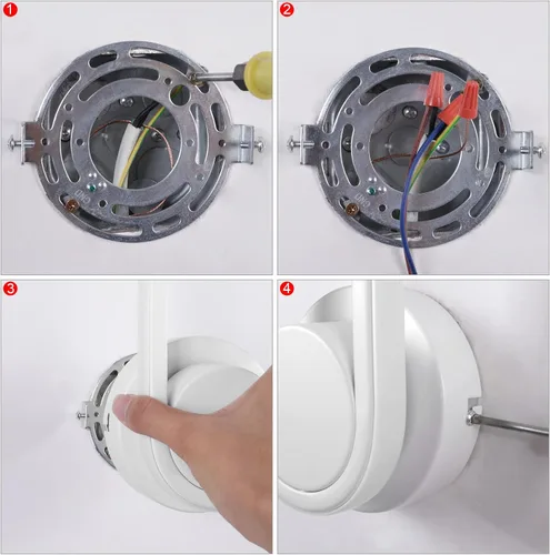 Miniatura 7 de XEYOU Aplique de pared interior moderno de 12 W, giratorio de 330 °, luz de pared blanca para dormitorio, sala de estar, hotel, pasillo, pasillo