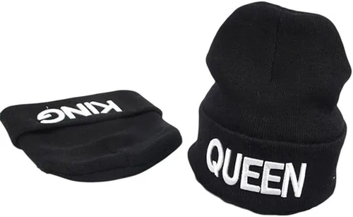 Miniatura 7 de MIUNIKO 2 gorros de invierno con capucha de calavera de rey y reina para parejas