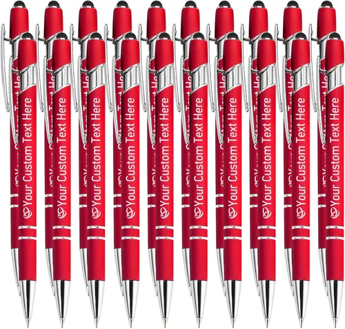 Miniatura 23 de STREADVE Bolígrafos personalizados personalizados con nombre grabado, logotipo, texto, bolígrafos de escritura suave, regalo personalizado para Negro