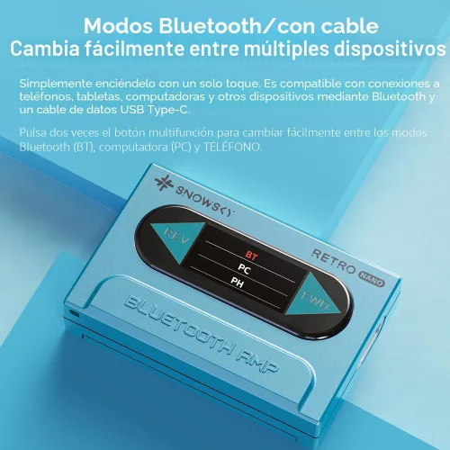 Miniatura 5 de FiiO/Snowsky Retro Nano Bluetooth USB DAC AMP con LDAC, aptX Adaptive, aptX LL (salida desequilibrada de 3.5mm y salida equilibrada de 4.4mm)