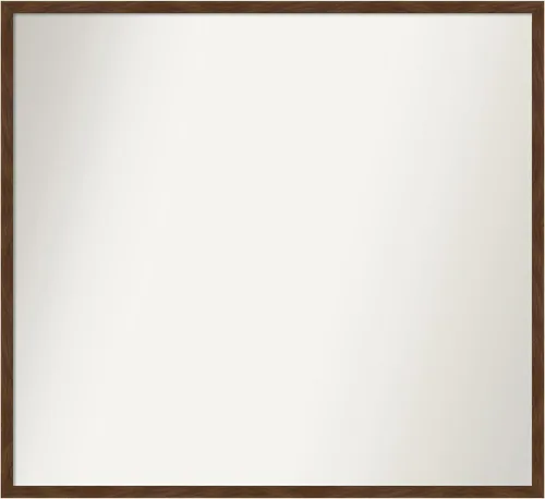 Miniatura 92 de Amanti Art Espejo de pared personalizado no biselado (23 x 25 pulgadas), marco estrecho marrón Carlisle, varios tamaños personalizados, espejo