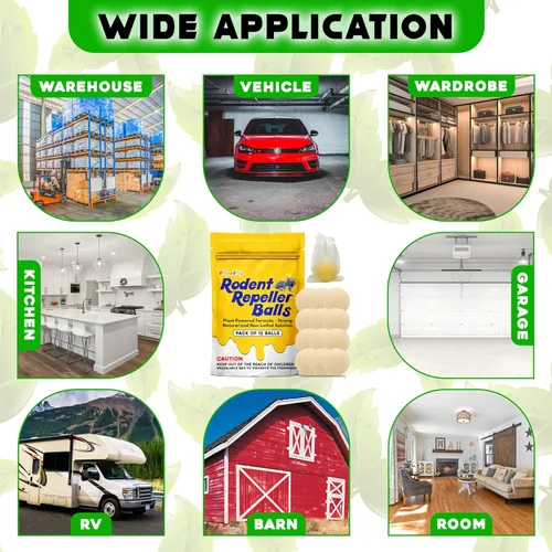 Miniatura 4 de FineFix Bolas Antipolillas, Paquete de 12 Bolas Repelentes de Ratones para Uso Exterior, Repelente Natural de Ratas y Ratones, Elimina Roedores