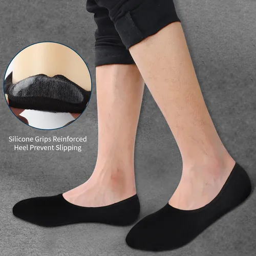 Miniatura 3 de 6 Pack Mens No Show Socks Casual Low Cut Thin Loafers Non Slip Boat Liners