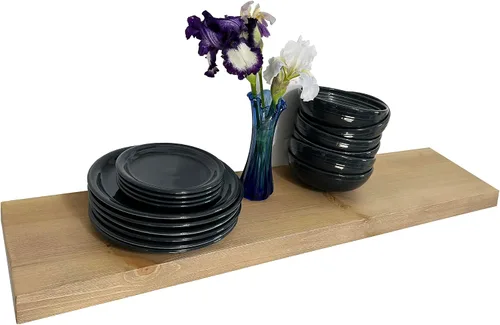 Miniatura 14 de joelsantiques Estantes flotantes de madera de 24 pulgadas para pared, 24 x 10 x 2 pulgadas, madera natural maciza de alta gama, soporte resistente