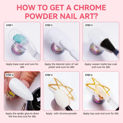 Miniatura 8 de Makartt Gel Araña 3D para Arte de Uñas: Gel Elástico Transparente para Dibujar y Líneas, Usar con Polvo Cromado, Gel UV LED Removible con Remojo