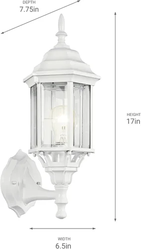 Miniatura 3 de Kichler Chesapeake - Lámpara de pared para exteriores de 17 pulgadas en color blanco, 1 luz exterior para porche, aplique de pared costero