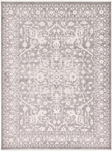 Miniatura 60 de Unique Loom Diseño tradicional clásico intrincado con detalles vintage envejecidos, alfombra de área, 3 pies 3 pulgadas x 5 pies 3 pulgadas, gris
