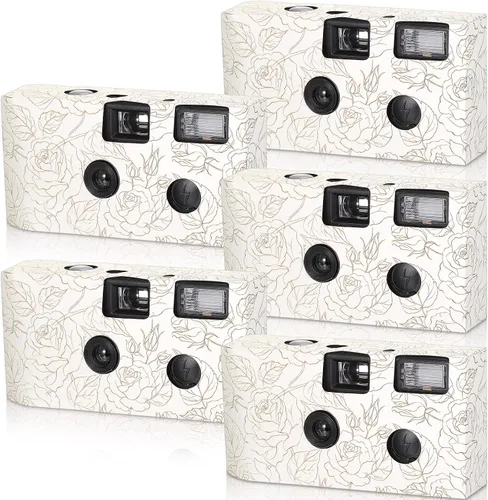 5 cámaras desechables para bodas a granel, película de color, cámara de un solo uso a granel con flash de 1.38 pulgadas (1.378 in) una vez para