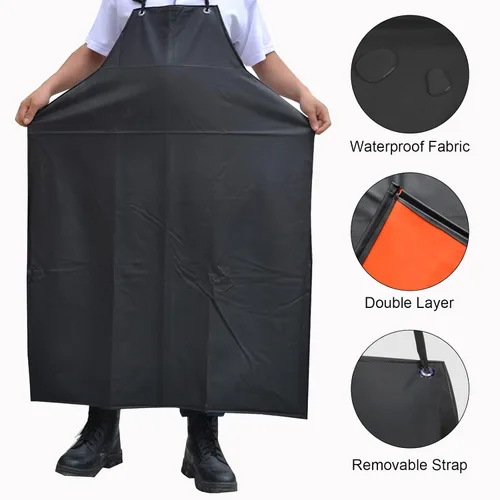 Miniatura 3 de Surblue Delantal impermeable Ropa segura de trabajo resistente a productos químicos (negro)
