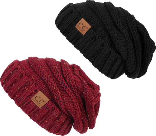 Miniatura 140 de Funky Junque Gorro de moda de punto trenzado de talla extragrande, grueso, abrigado, suave y holgado