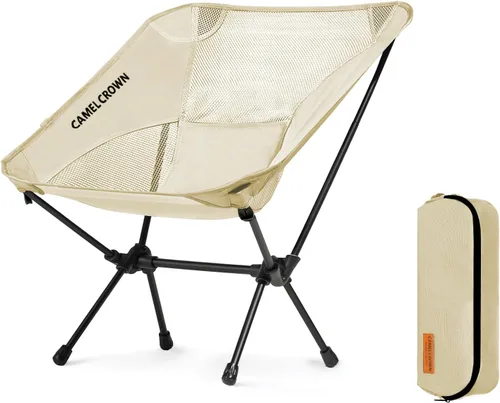 Miniatura 15 de CAMEL CROWN Silla de camping resistente para mochileros, silla plegable ultraligera con bolsa de transporte, portátil compacta para exteriores