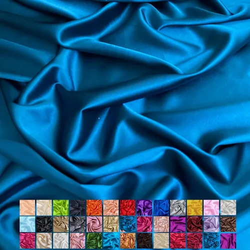 Miniatura 6 de Yard - Tela de satén sedosa elástica de alta calidad - Tela para vestidos y faldas - Suave como la seda, brillo metálico, ideal para bodas y diseño