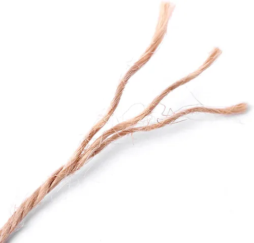 Miniatura 2 de Cuerda de yute de 3 capas de 0.079 pulgadas de diámetro, cuerda de arpillera para jardinería, artes y manualidades o envoltura de regalos, natural