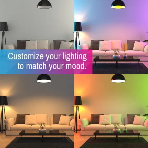 Miniatura 3 de CLEANLIFE Bombilla LED Smart Gen 2 A19 – RGB + bombilla inteligente blanca sintonizable con WiFi y control de luz Bluetooth – Controlada por