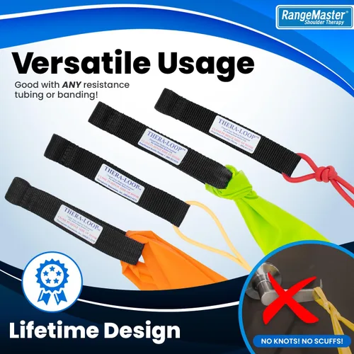 Miniatura 3 de RangeMaster TheraLoop Anclajes de Puerta │ Antideslizantes │ Complementan Bandas o Tubos de Ejercicio │ Excelentes para Actividades de Ejercicio