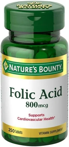 Miniatura 9 de Nature's Bounty Suplemento de Ácido Fólico, Apoya la Salud Cardiovascular, 800 mcg, 250 Tabletas