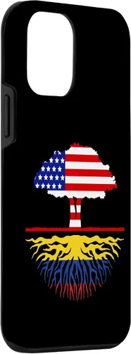 Miniatura 3 de Funda para iPhone 12 mini con diseño de raíces colombianas cultivadas en Estados Unidos y Colombia, con bandera de Estados Unidos