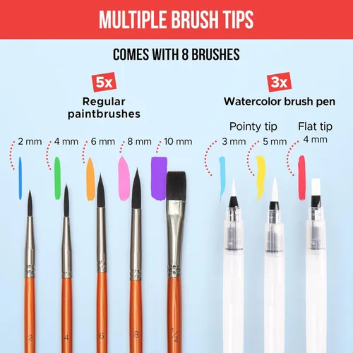 Miniatura 6 de Juego de pintura de acuarela premium con 100 colores brillantes y bloc de papel para principiantes y profesionales - Kit de pintura y suministros