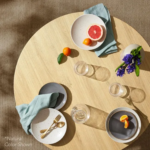Miniatura 7 de Best Choice Products Mesa de comedor redonda con patas de acero - Marrón Negro
