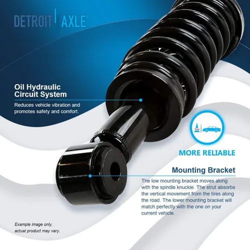 Miniatura 5 de Detroit Axle - Kit de puntales delanteros 2WD para Ford F-150 2005-2008 Lincoln Mark LT 2005-2008, 2 puntales con muelle helicoidal, 2 enlaces