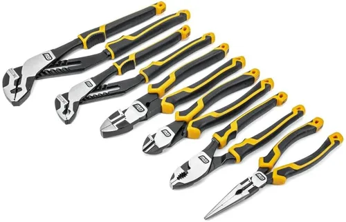 Miniatura 14 de GEARWRENCH Juego de alicates de mandíbula recta de lengüeta y ranura de material dual PITBULL K9 de 8", 10" y 12" - 82205CAZ