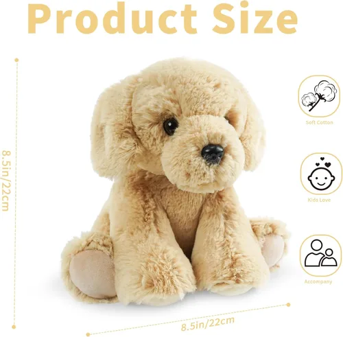 Miniatura 2 de Juguetes de Peluche de Perro Cachorro Sentado, Animal de Peluche Realista, Personajes de Animales de Peluche Rellenos en las Extremidades de 8.5