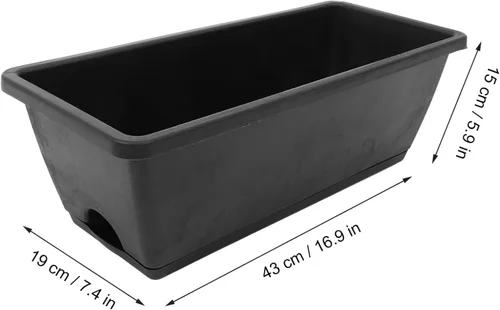 Miniatura 2 de Yardwe Macetas rectangulares para exteriores, macetas y pies de maceta, 6 unidades, para jardín