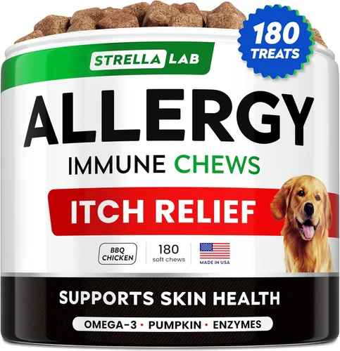 Miniatura 11 de StrellaLab Aceite de pescado Omega 3 Golosinas para perros (180 golosinas) – Alivio de alergias y picazón – Suplemento para la piel y el pelaje