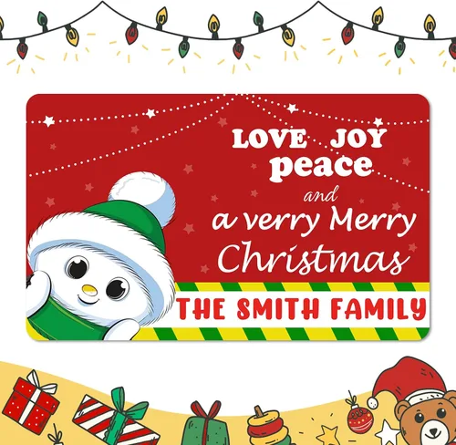 Miniatura 8 de Tapete personalizado de bienvenida de Navidad para entrada al aire libre con nombre, tapete de puerta de Navidad personalizado para Navidad, tapete