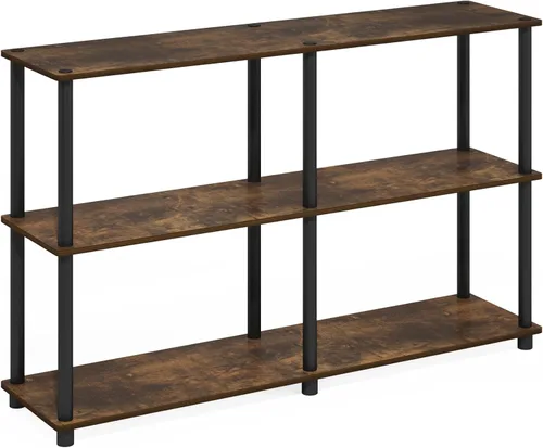 Miniatura 12 de Furinno TURN-N-TUBE - Estantes de almacenamiento, Estante de 3 niveles de 47.4" de ancho para libros, Estante de esquina, Estantes abiertos sin