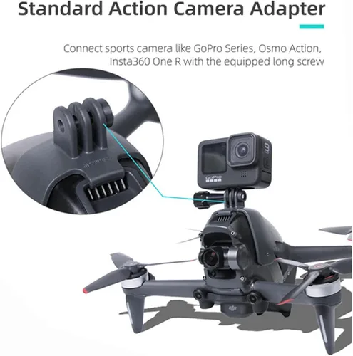 Miniatura 4 de Soporte adaptador de montaje compatible con DJI FPV Soporte de montaje Searchlight Gopro Pocket 2 Cámara Drone Accesorios
