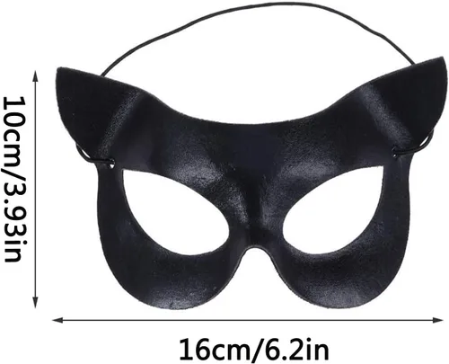 Miniatura 3 de BinaryABC Máscara de disfraces de Halloween, máscara de mascarada de Halloween, media máscara de ojo de gato