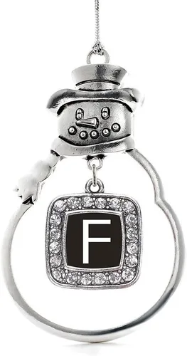 Miniatura 22 de Inspired Silver - Adorno de rodillo de reina - Adorno cuadrado de plata con muñeco de nieve con joyas de circonita cúbica