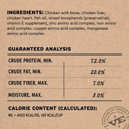Miniatura 3 de Vital Essentials Comida para Gatos de Pollo Crudo Liofilizado en Harina o Mezclador, Trocitos Suaves 99% Pollo, Órganos y Hueso 12 oz